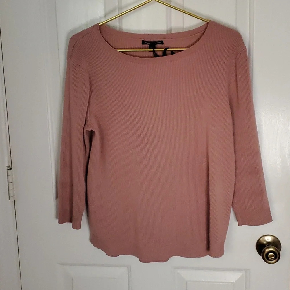 NWOT Cable & Gauge Ribbed Crew Neck Sweater with 3/4 Sleeves XL